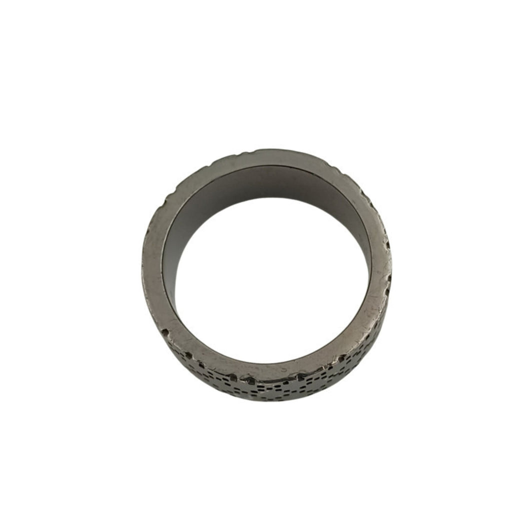 Gucci Silver Black Silver 925 Band Ring (Pre-Owned)