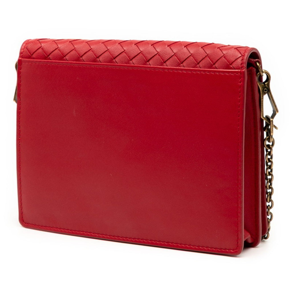 Bottega Veneta Red Color Leather Shoulder Bag