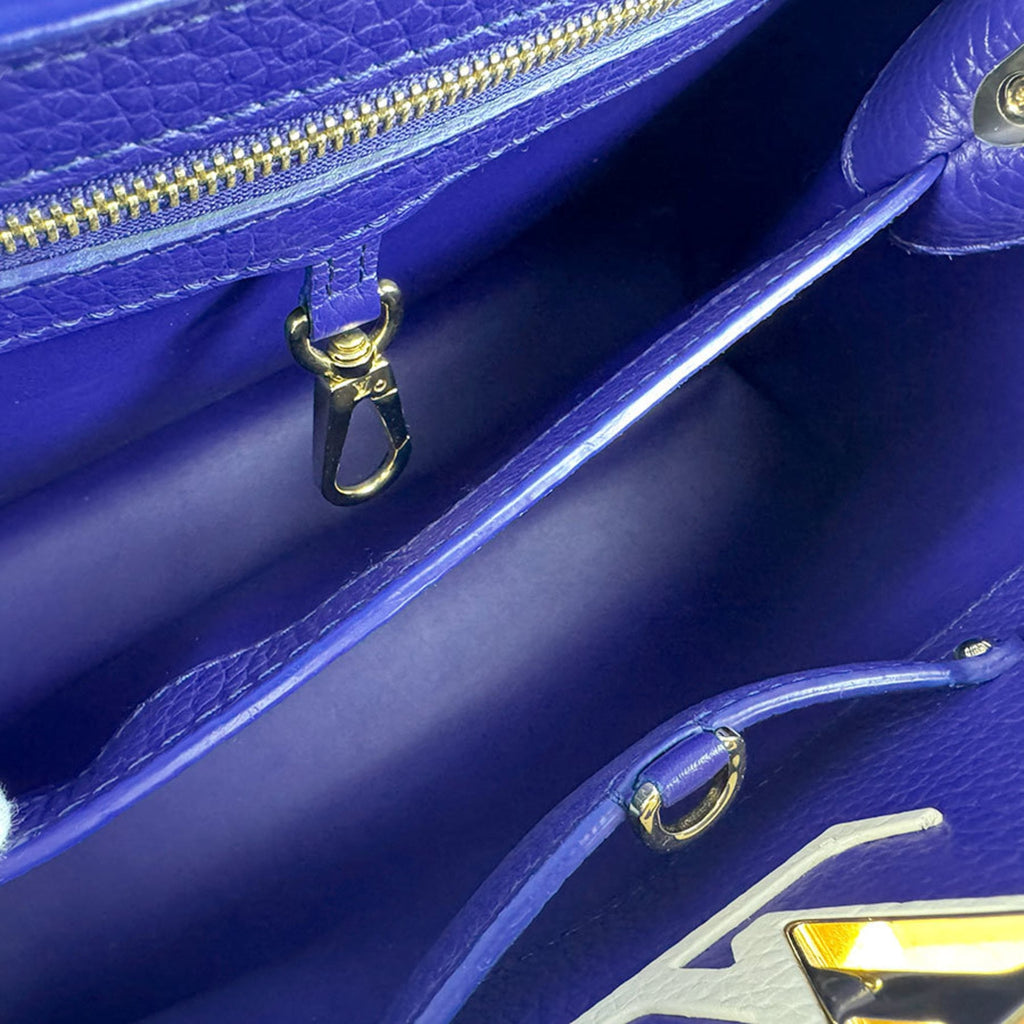 Louis Vuitton Blue Leather Handbag Shoulder Bag