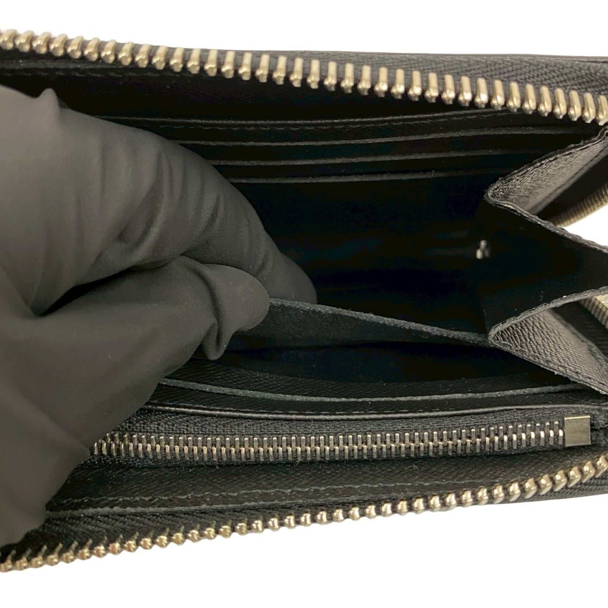 Louis Vuitton Black Leather Long Wallet
