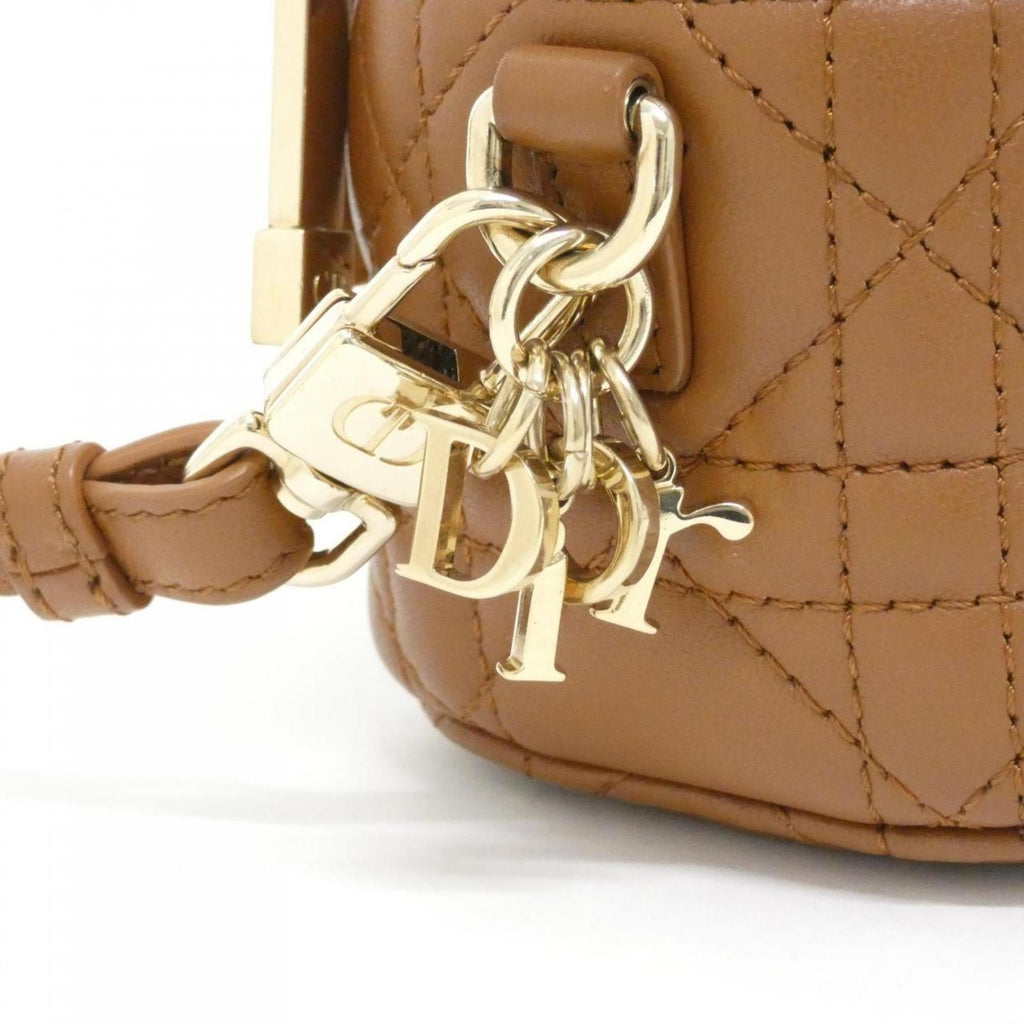 Christian Dior Leather Handbag Vanity Bag (Pre-Owned)
