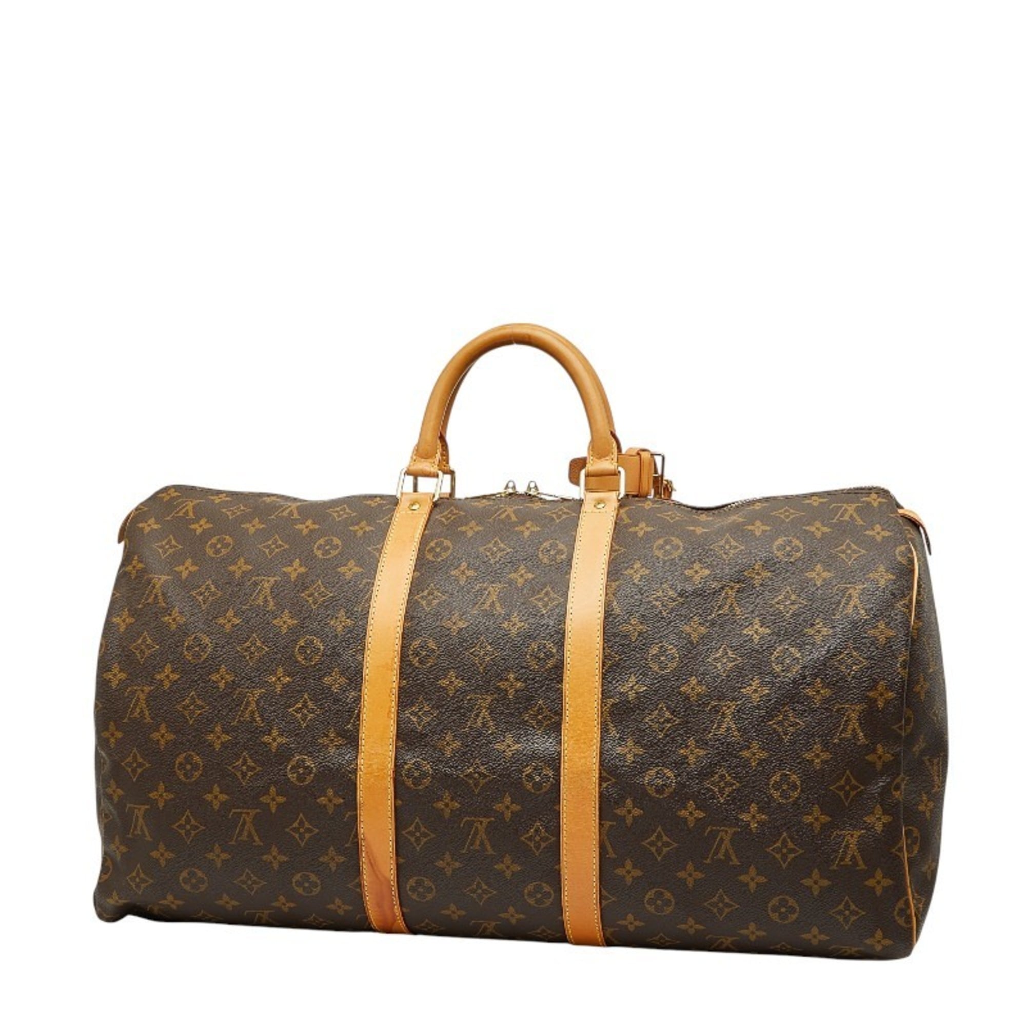 Louis Vuitton Brown Pvc Leather Boston Bag
