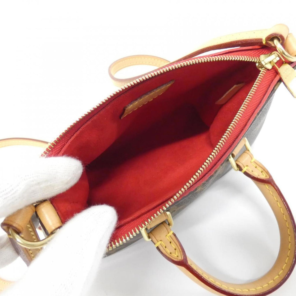 Louis Vuitton Cerise Marron Coated Canvas Leather Handbag