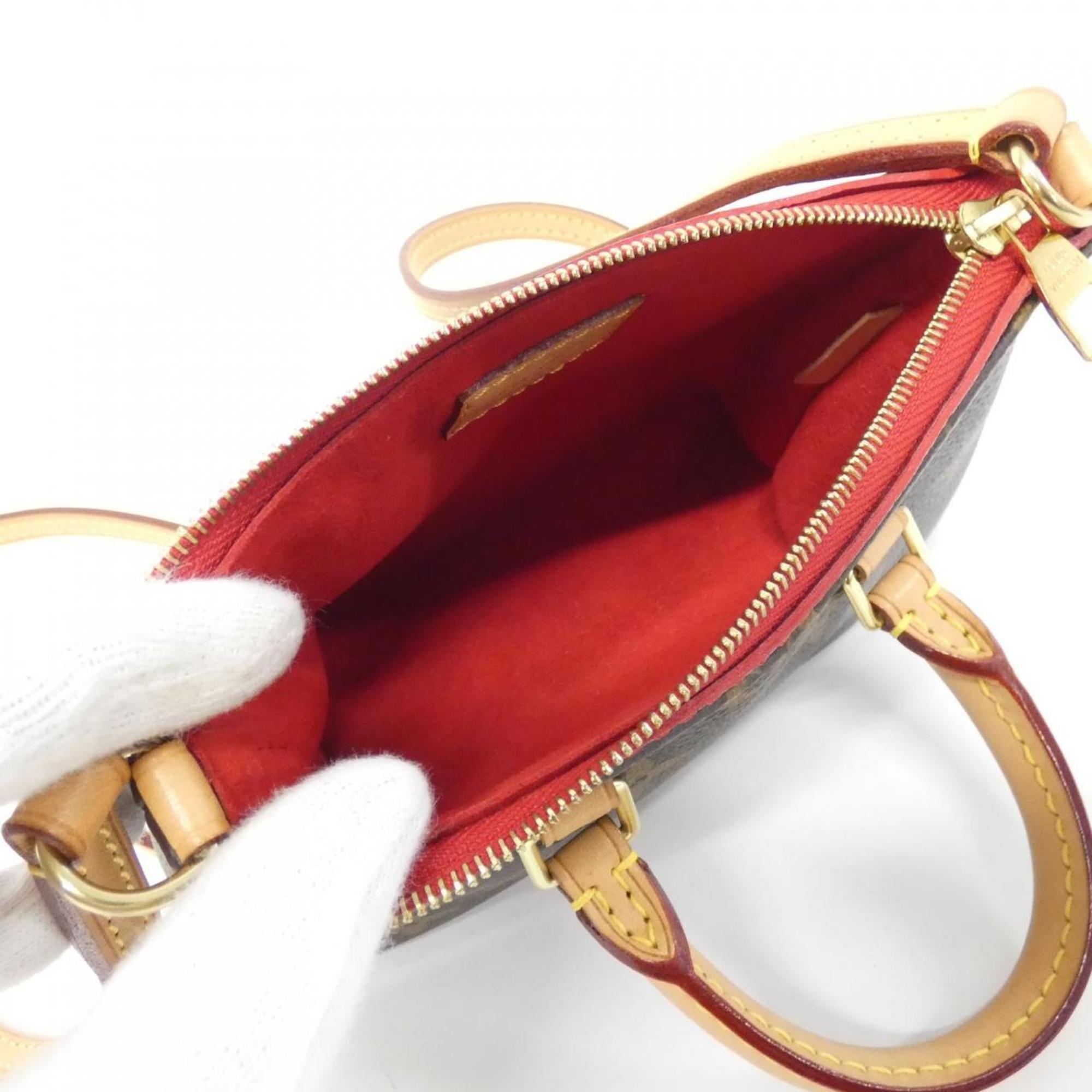 Louis Vuitton Cerise Marron Coated Canvas Leather Handbag