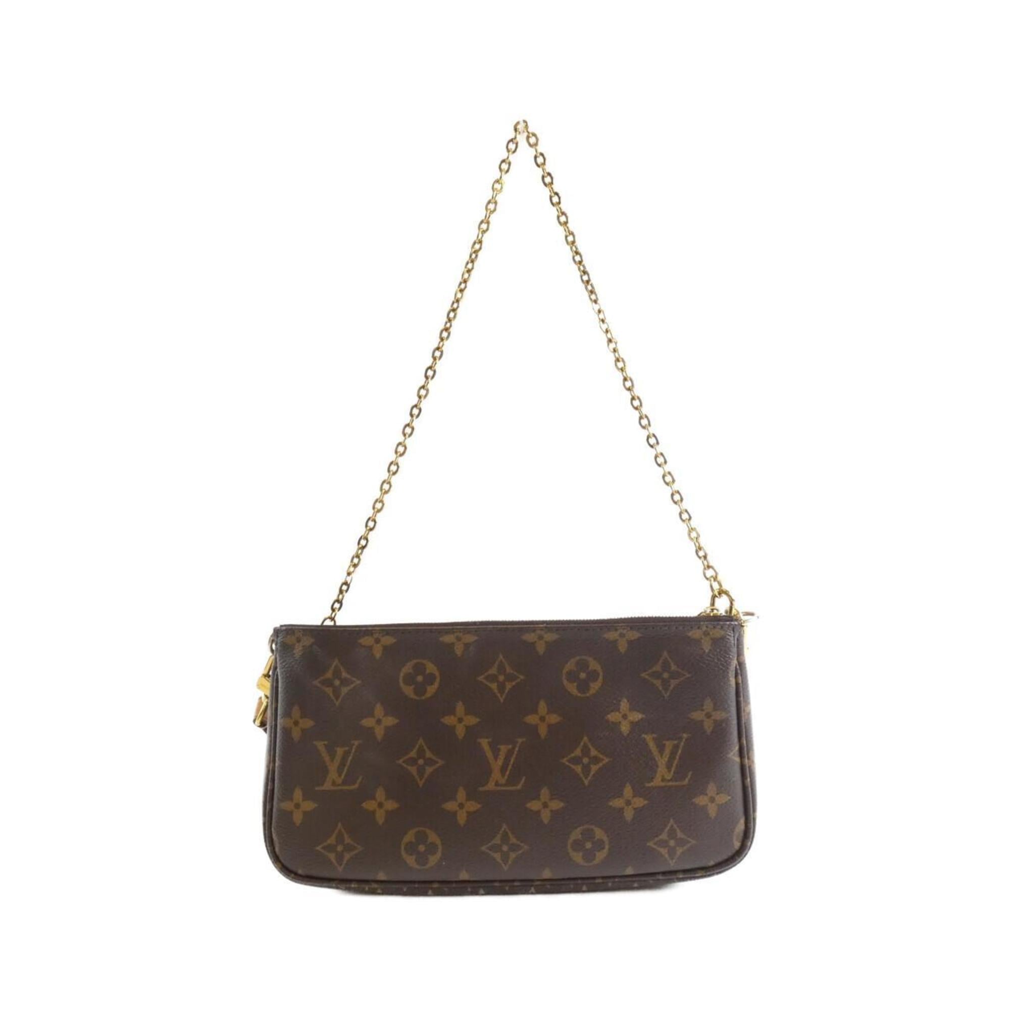 Louis Vuitton Khaki Marron Coated Canvas Pochette Pouch Shoulder Bag