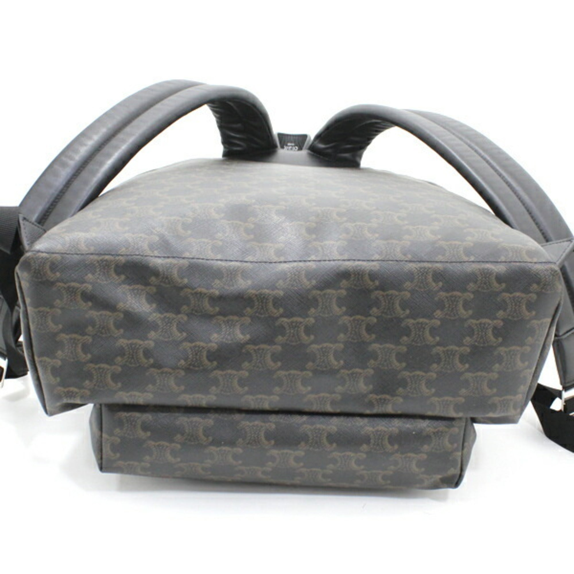 Celine Black Brown Canvas Leather Backpack