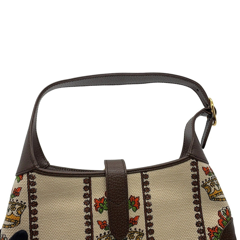 Gucci Brown Multi-Color Canvas Leather Handbag Shoulder Bag (Pre-Owned)
