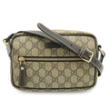 Gucci Beige Dark Brown Khaki Gg Supreme Canvas Leather Pochette Shoulder Bag (Pre-Owned)