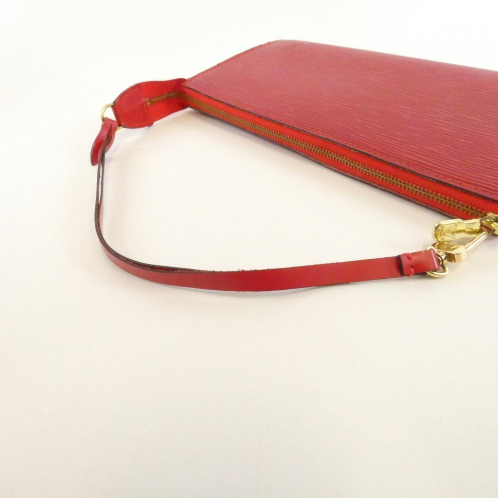 Louis Vuitton Red Color Leather Pochette Pouch