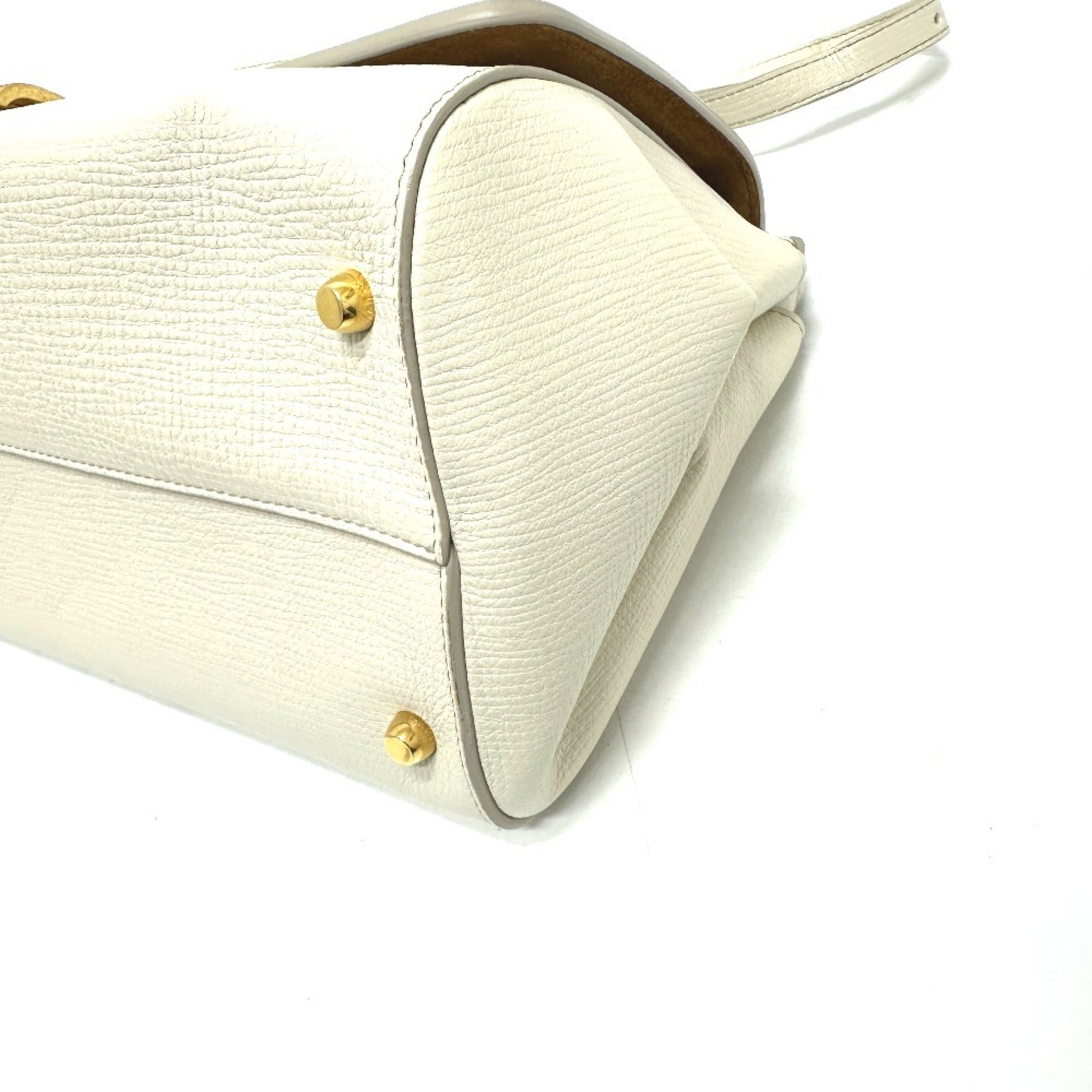 Bottega Veneta Ivory White Leather Shoulder Bag