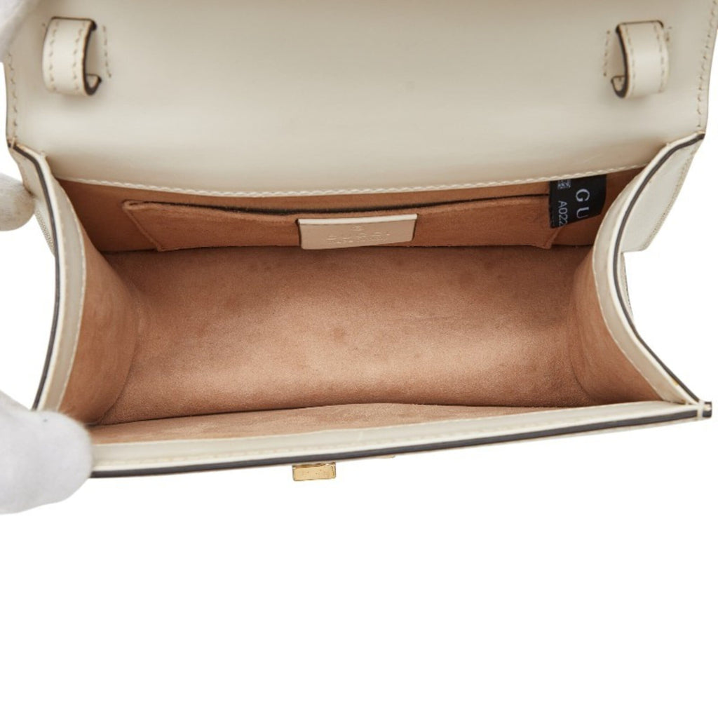Gucci White Leather Handbag Shoulder Bag (Pre-Owned)