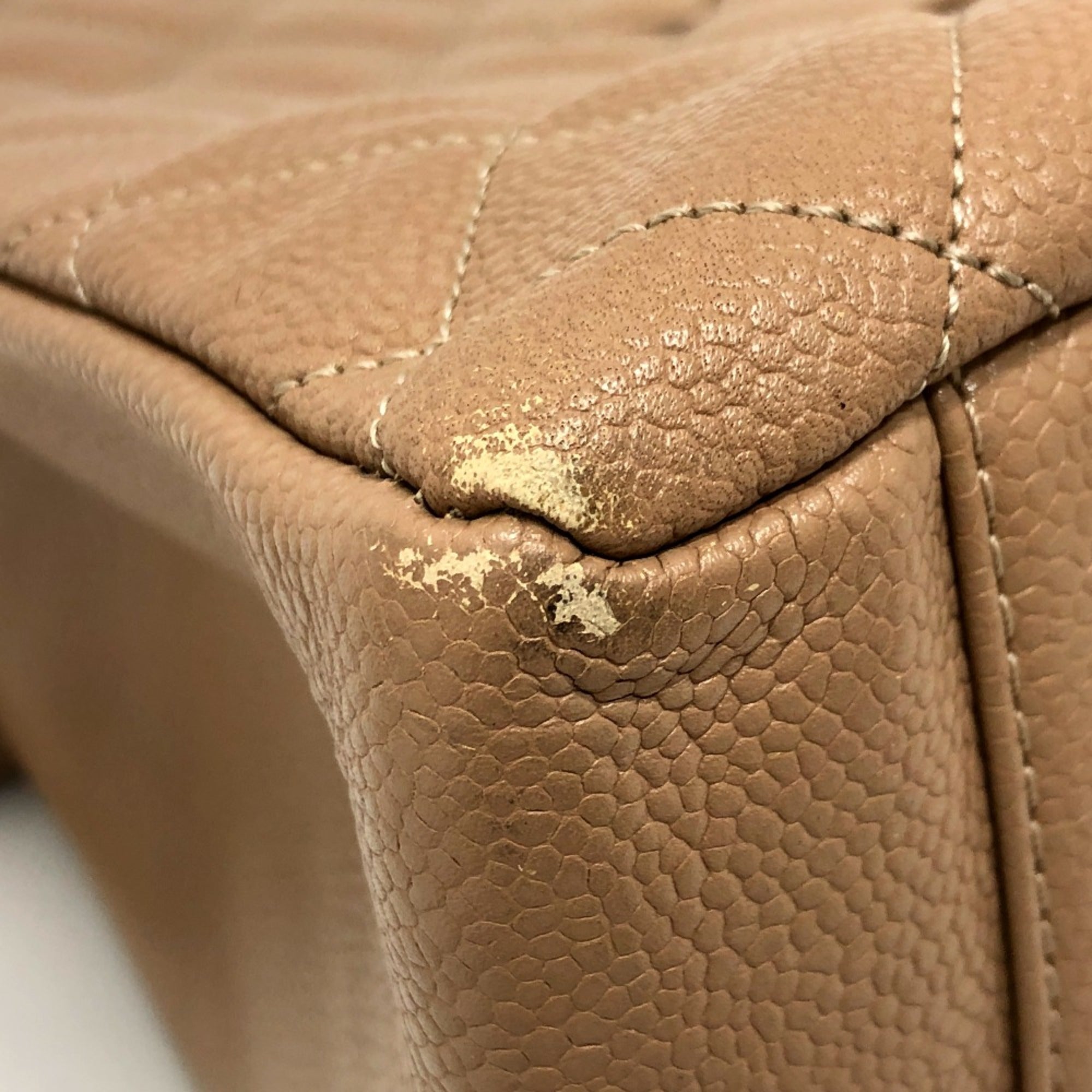Chanel Beige Leather Shoulder Bag