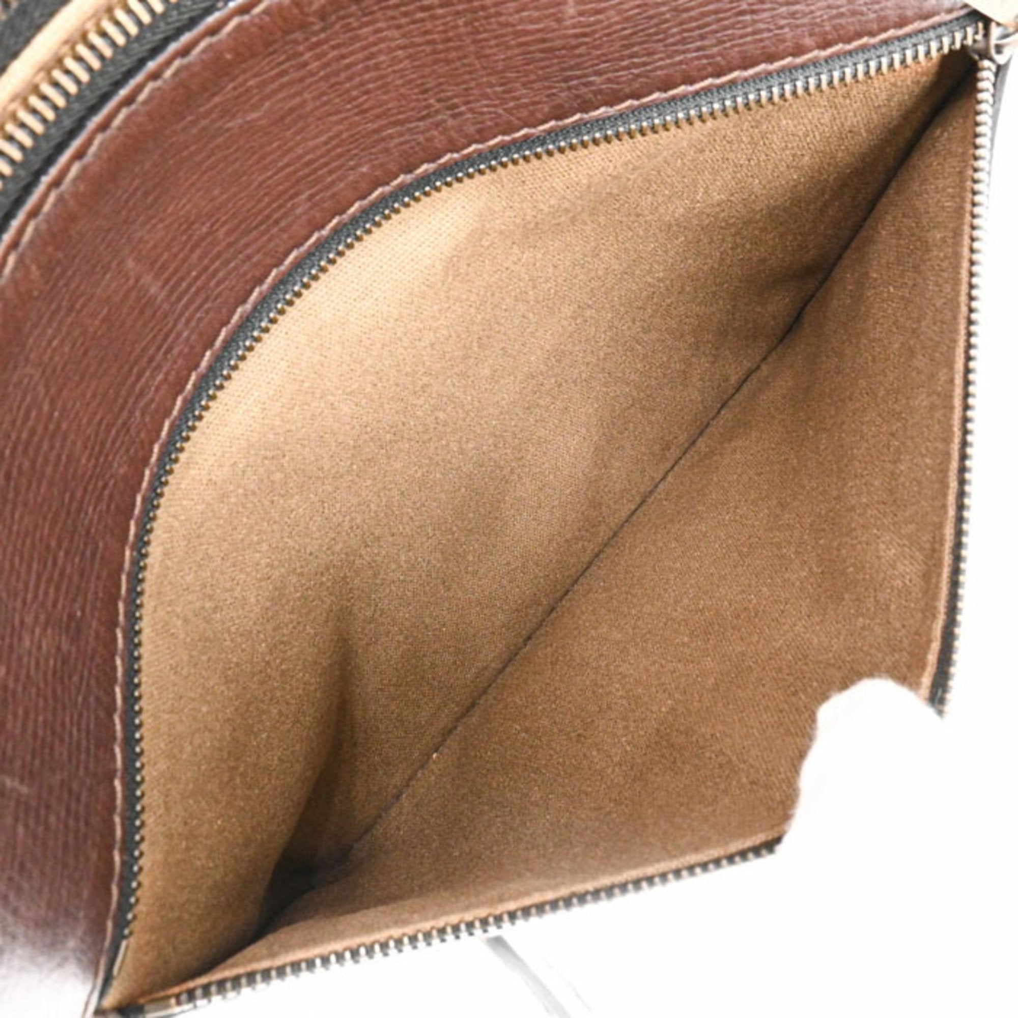 Louis Vuitton Dark Brown Leather Pochette Shoulder Bag