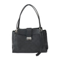 Louis Vuitton Black Leather Handbag Shoulder Bag Tote Bag