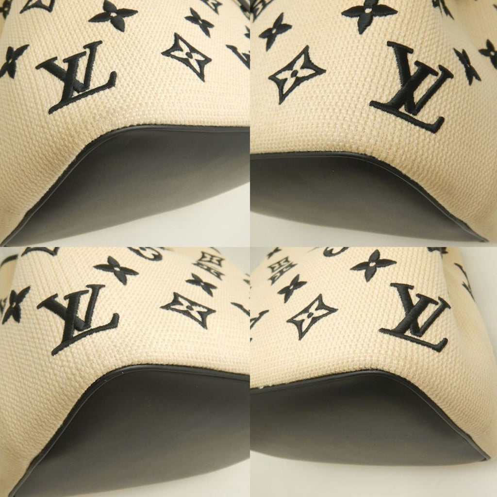 Louis Vuitton Beige Noir Cotton Canvas Leather Shoulder Bag