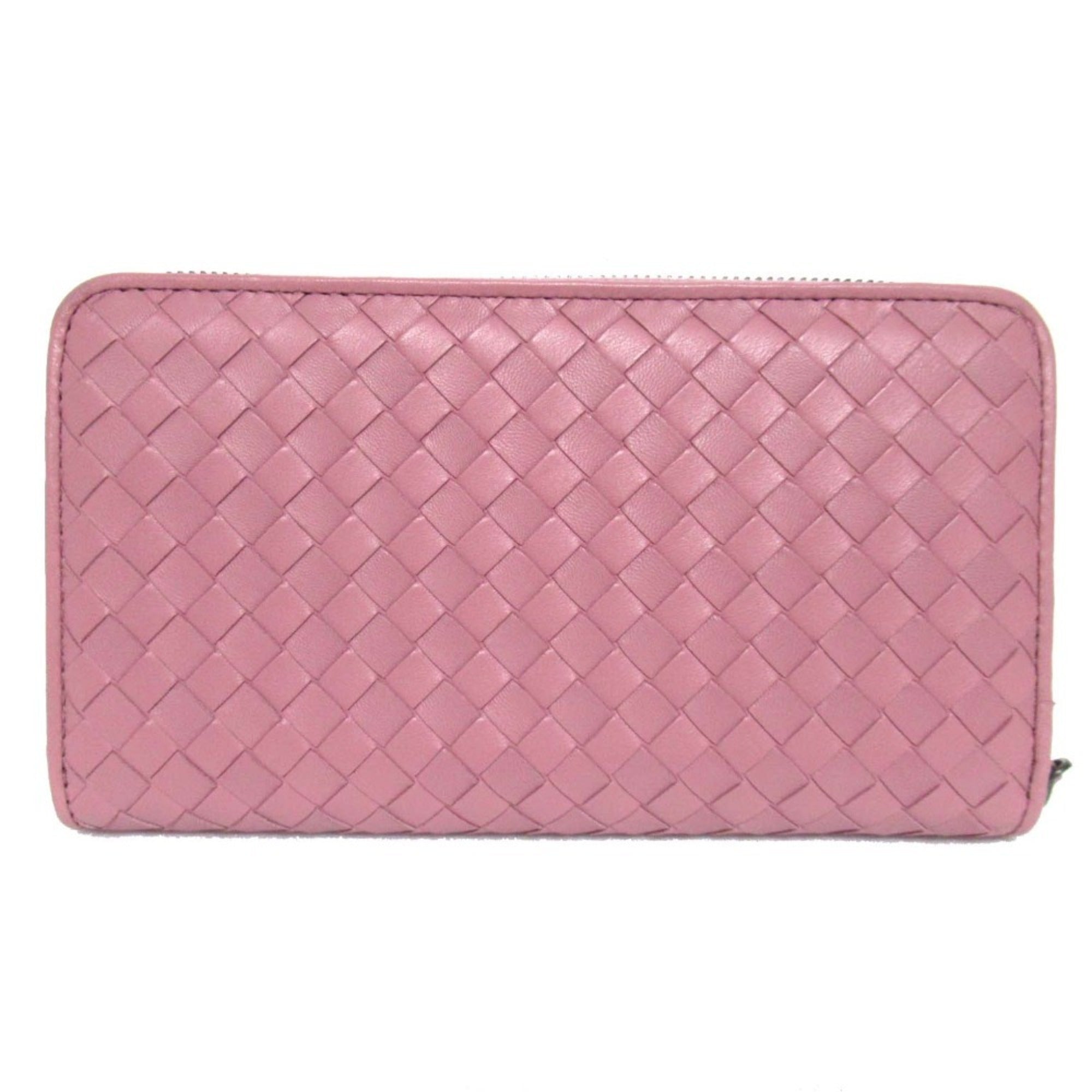 Bottega Veneta Intrecciato Pink Intrecciato Long Wallet (Bi-Fold)