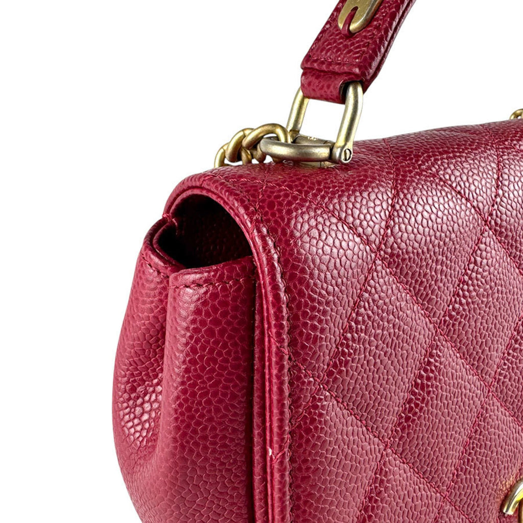 Chanel Pink Grained Calfskin Shoulder Bag