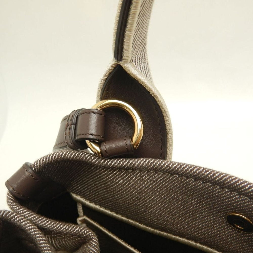 Chloé Brown Canvas Leather Tote Bag (Pre-Owned)