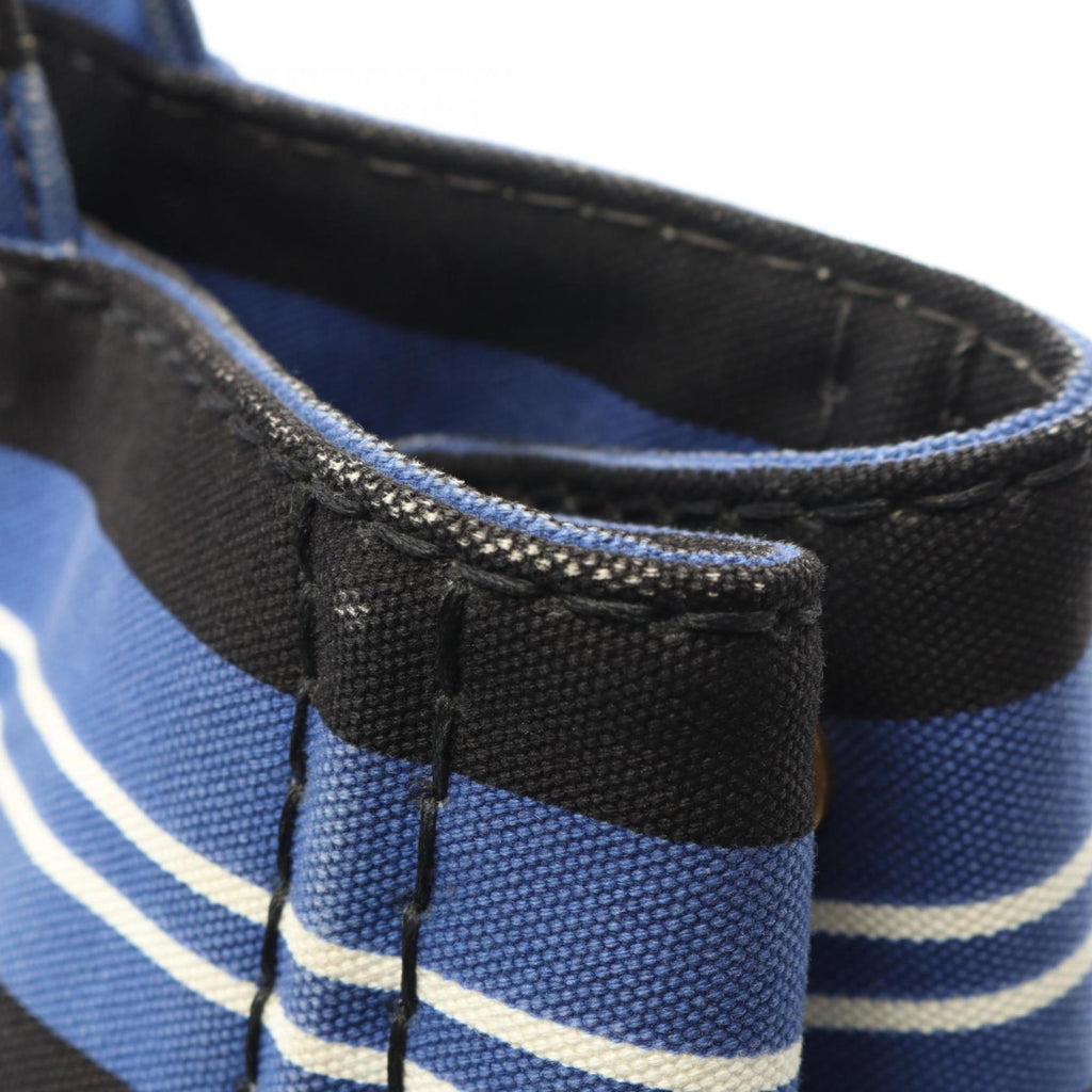 Prada Black Blue White Canvas Tote Bag