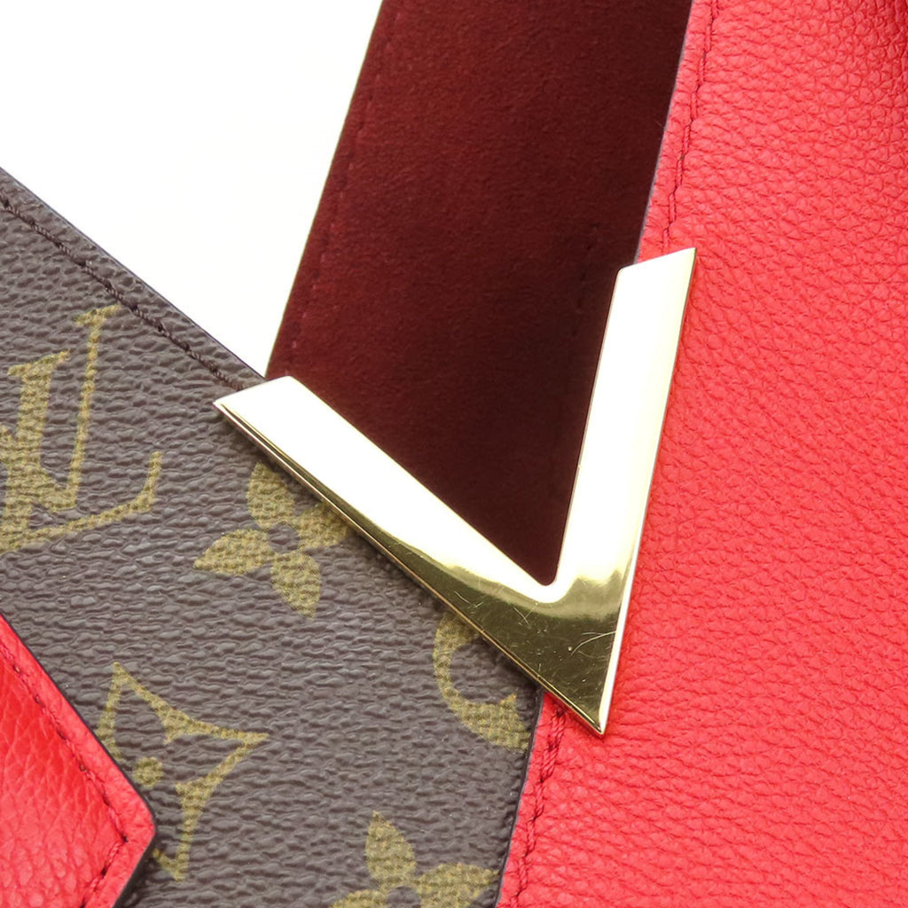 Louis Vuitton Monogram Cerise Red Brown Monogram Leather Tote Bag