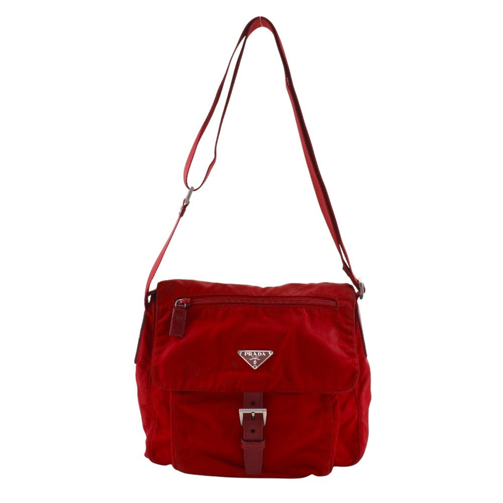 Prada Red Color Nylon Shoulder Bag
