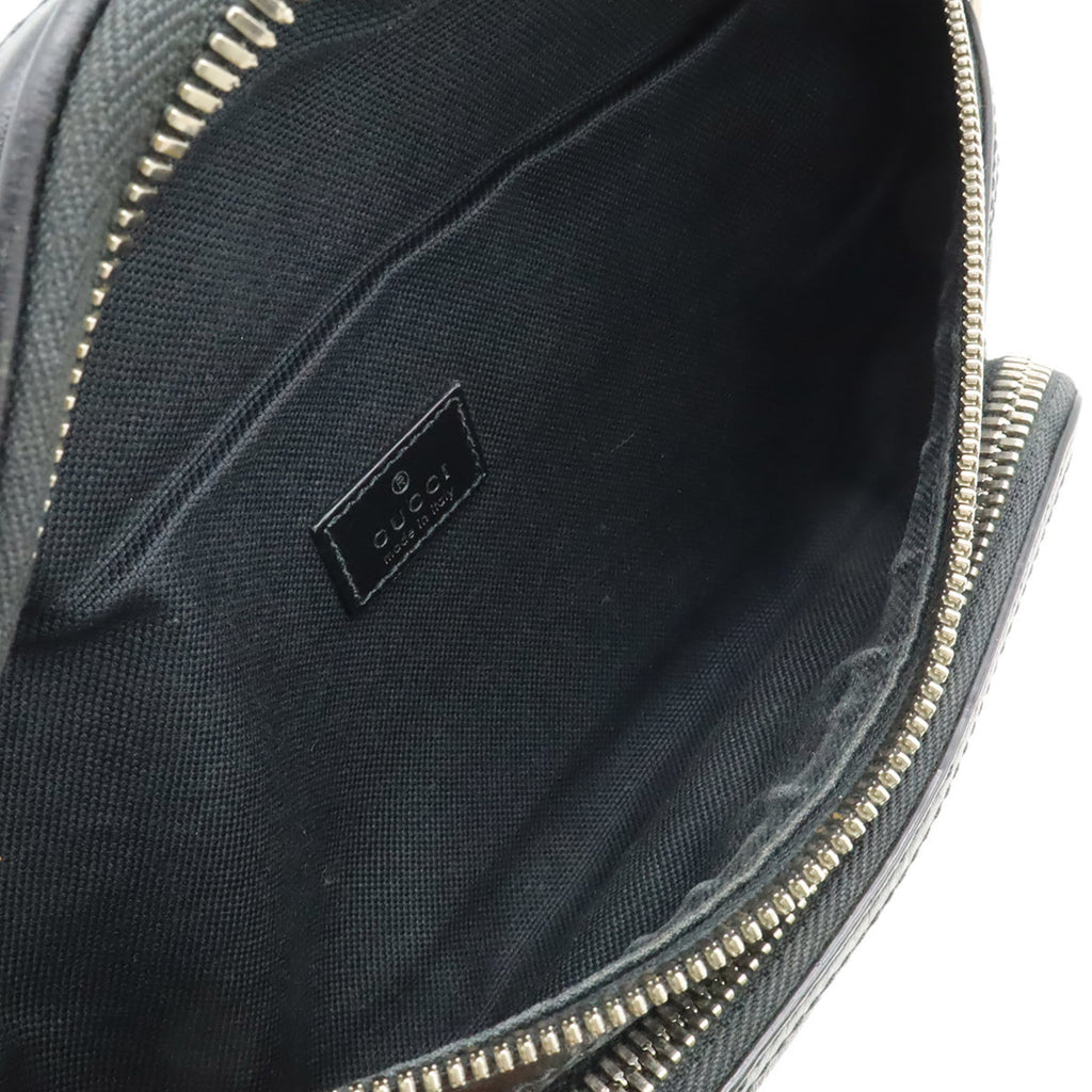 Gucci Black Dark Gray Gg Supreme Leather Fanny Pack (Pre-Owned)