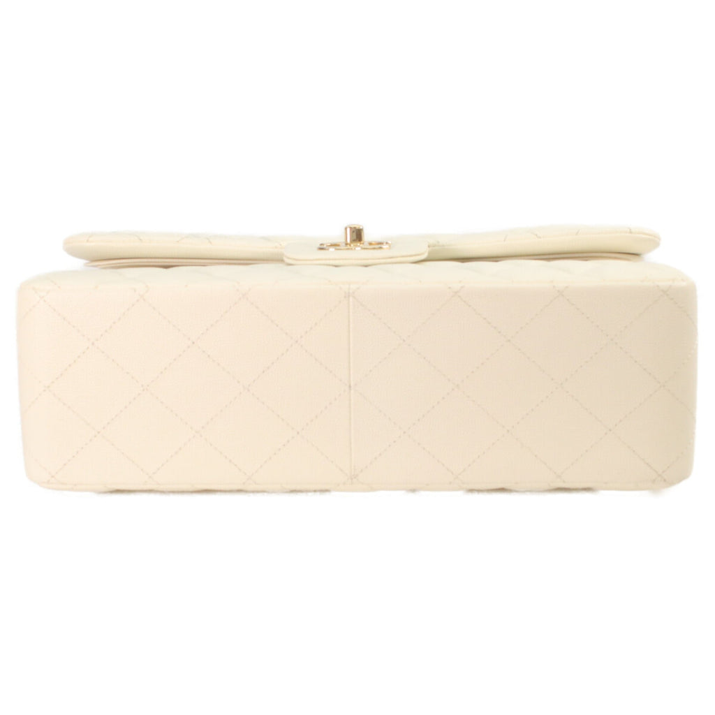 Chanel Ivory Grained Calfskin Shoulder Bag