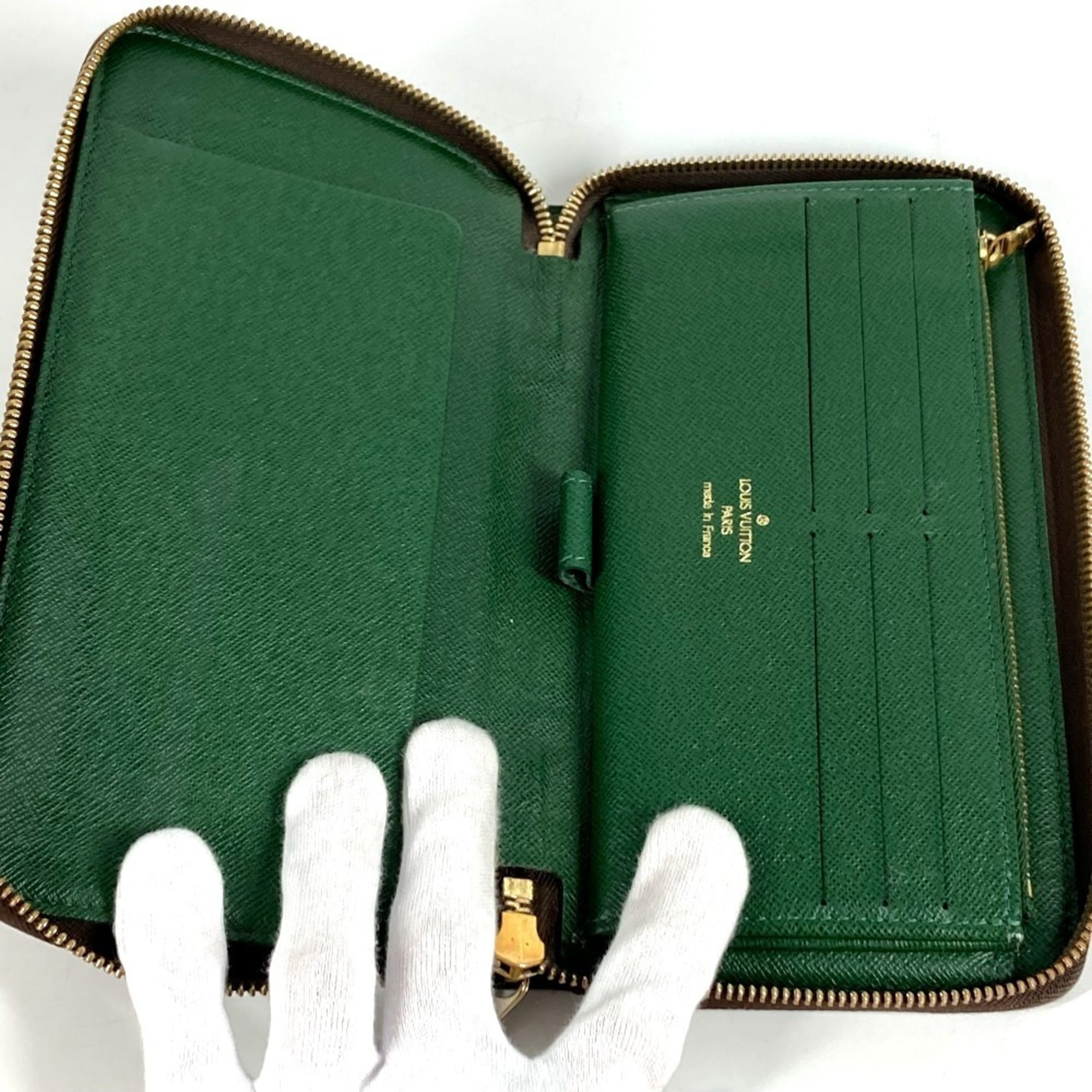 Louis Vuitton Brown Green Monogram Long Wallet