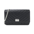 Chanel Black Leather Chain/Shoulder Wallet