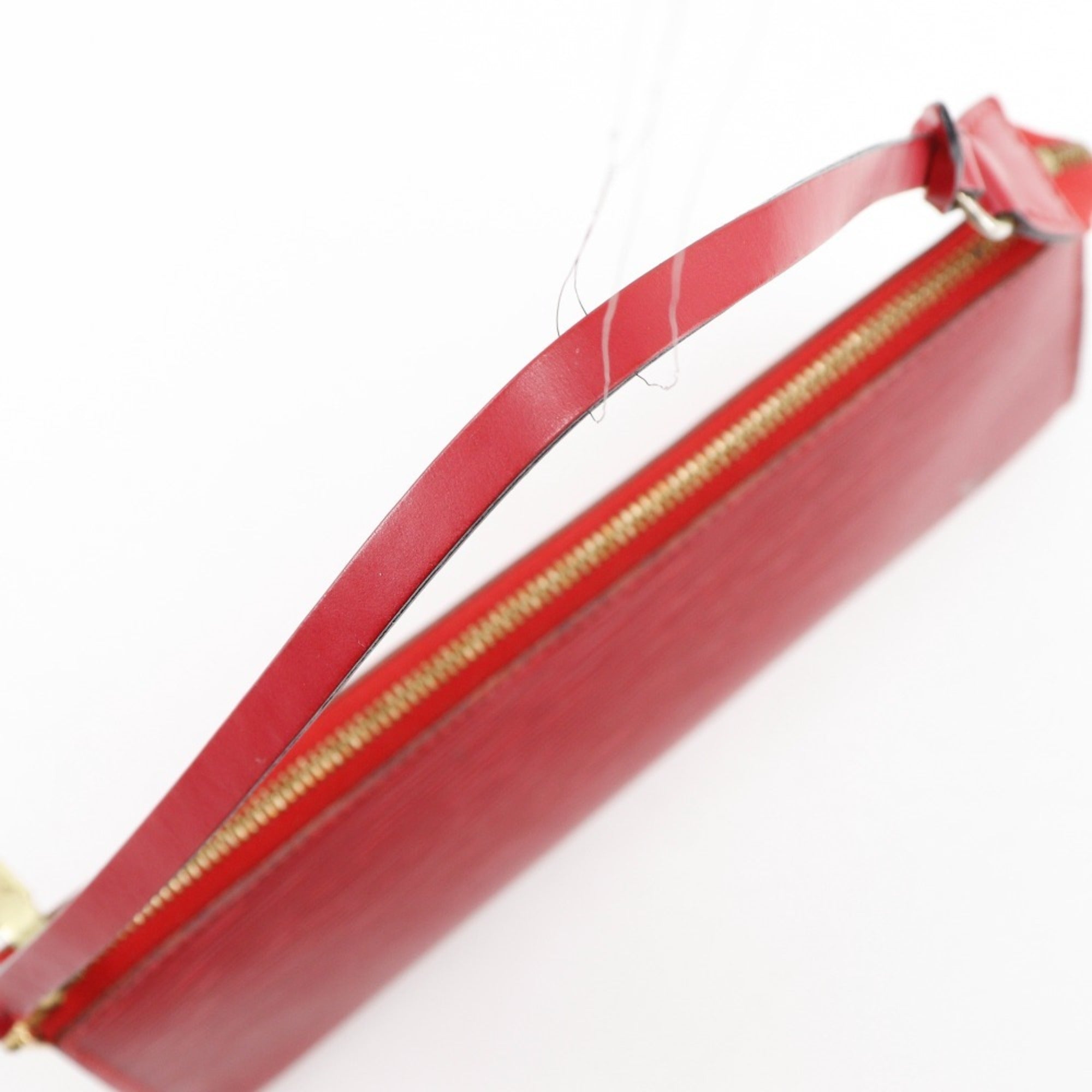 Louis Vuitton Castilian Red Red Color Epi Leather Pochette Pouch