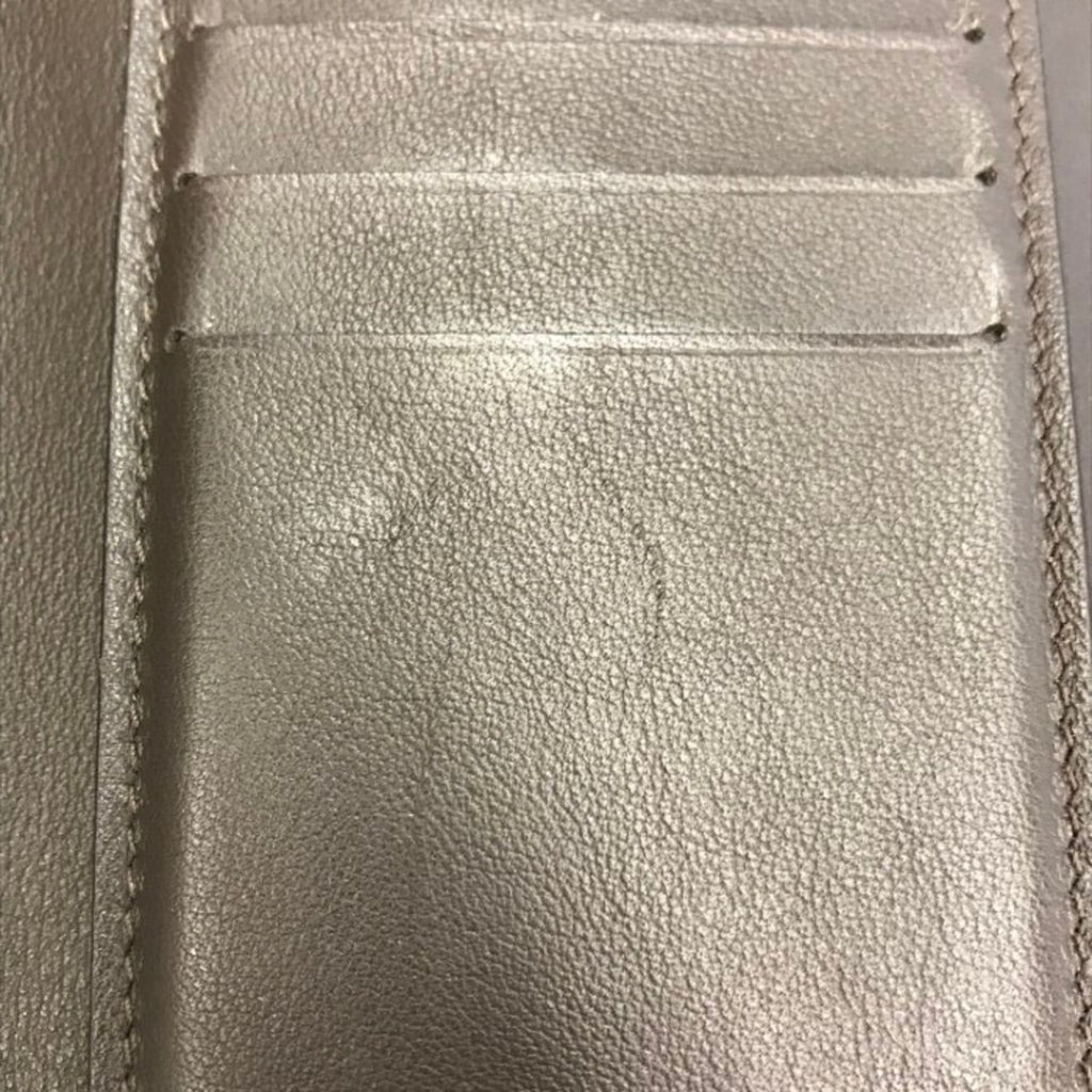 Louis Vuitton Beige Leather Wallet (Tri-Fold)