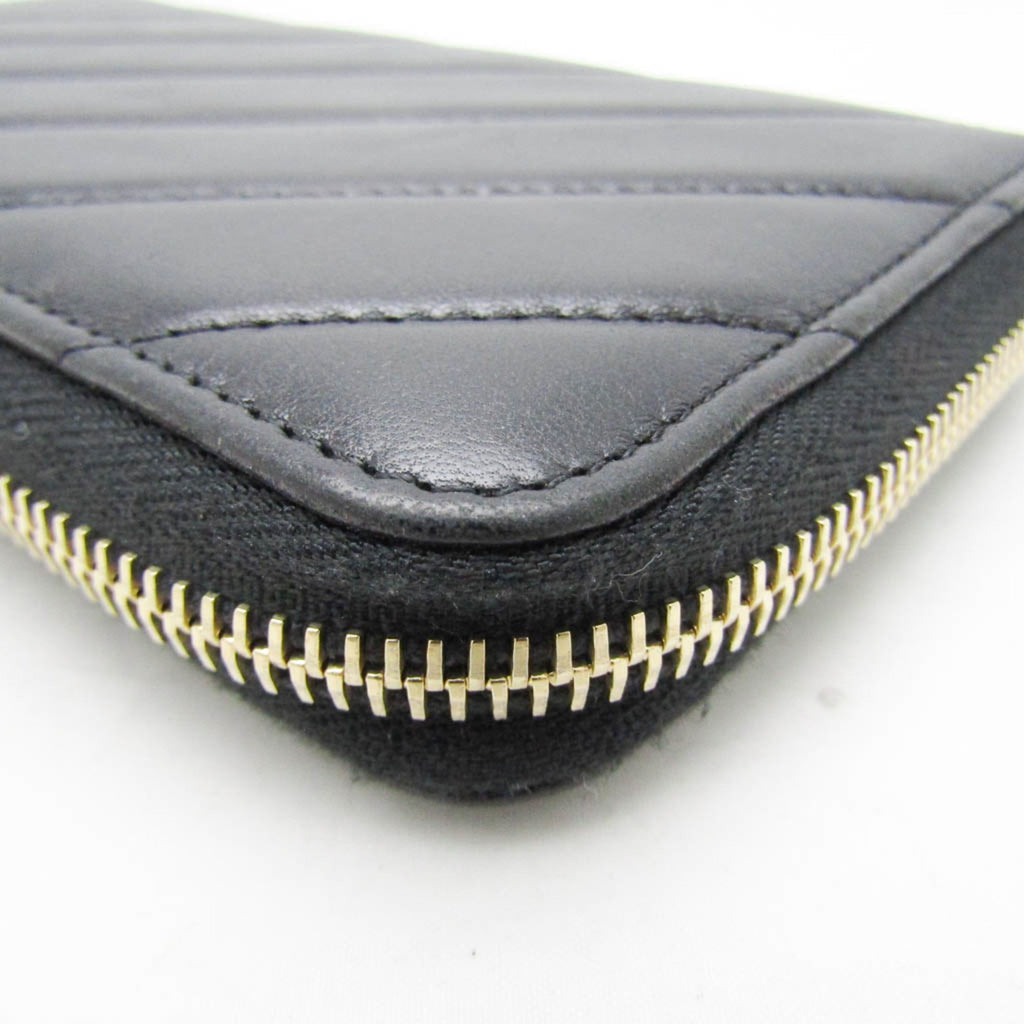 Chanel Black Leather Long Wallet (Bi-Fold)