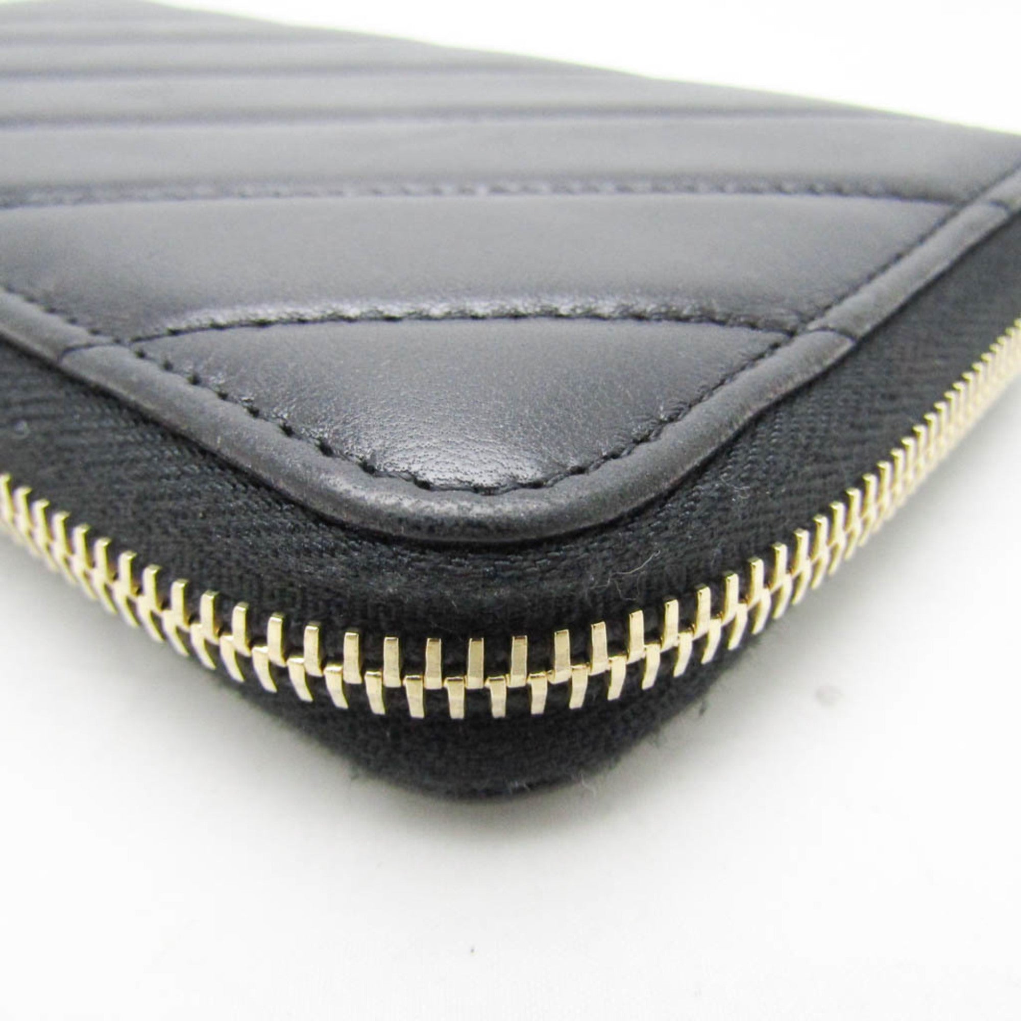 Chanel Black Leather Long Wallet (Bi-Fold)
