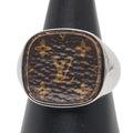 Louis Vuitton Silver Brown Band Ring