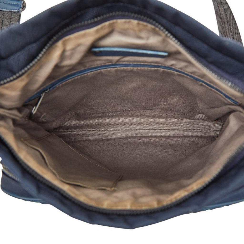 Bottega Veneta Blue Navy Leather Nylon Shoulder Bag