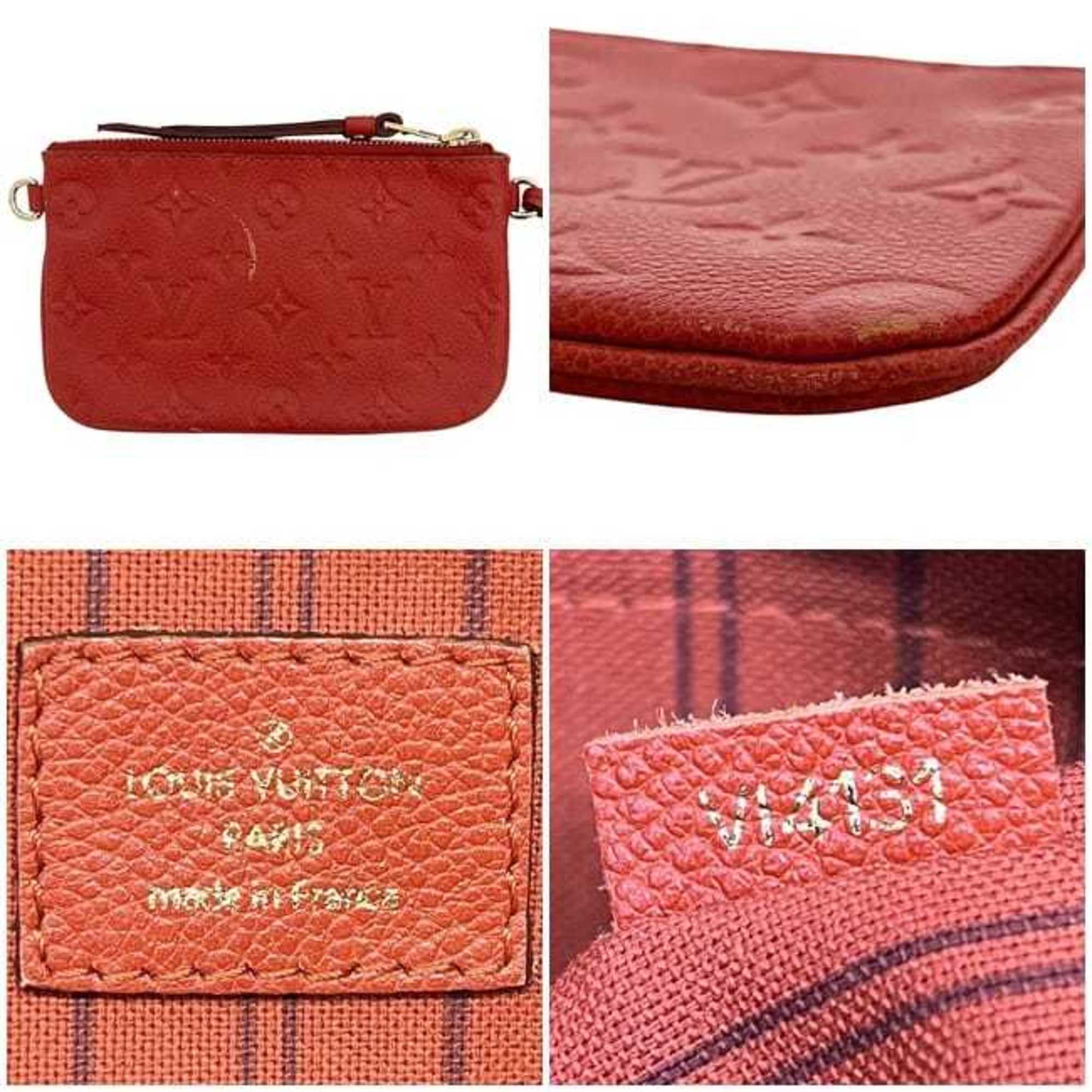 Louis Vuitton Monogram Empreinte Auriane Red Color Leather Tote Bag