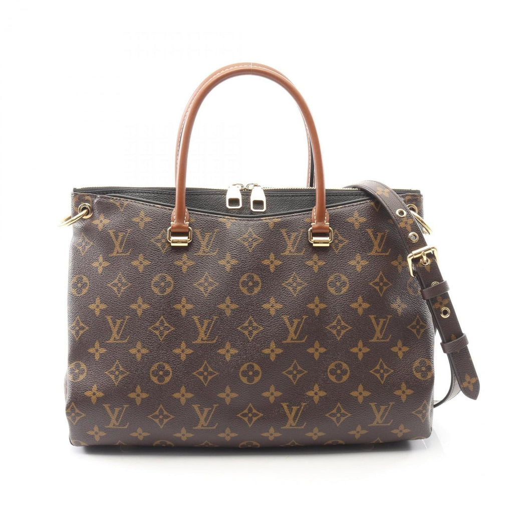 Louis Vuitton Black Brown Noir Coated Canvas Leather Handbag