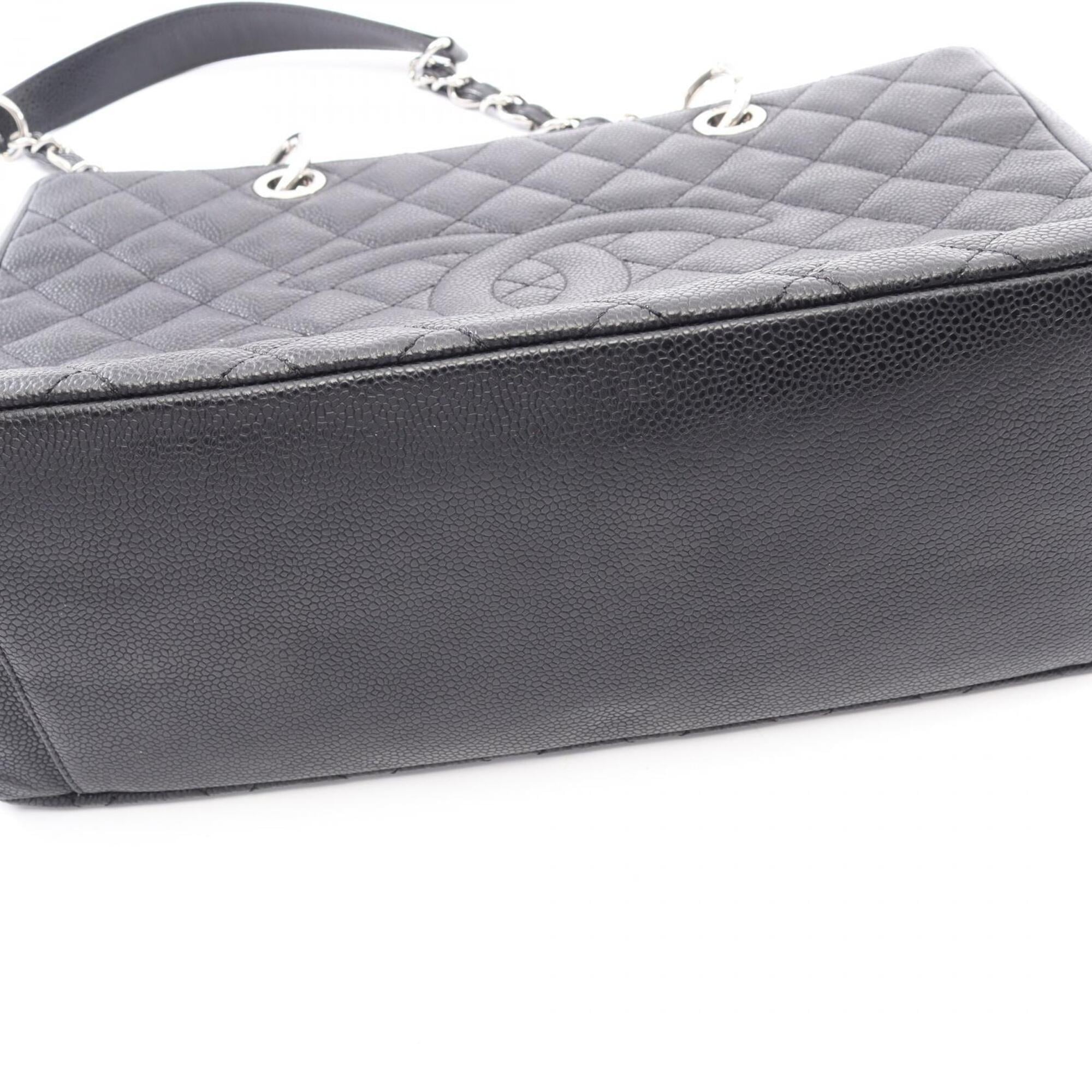 Chanel Black Leather Handbag Tote Bag