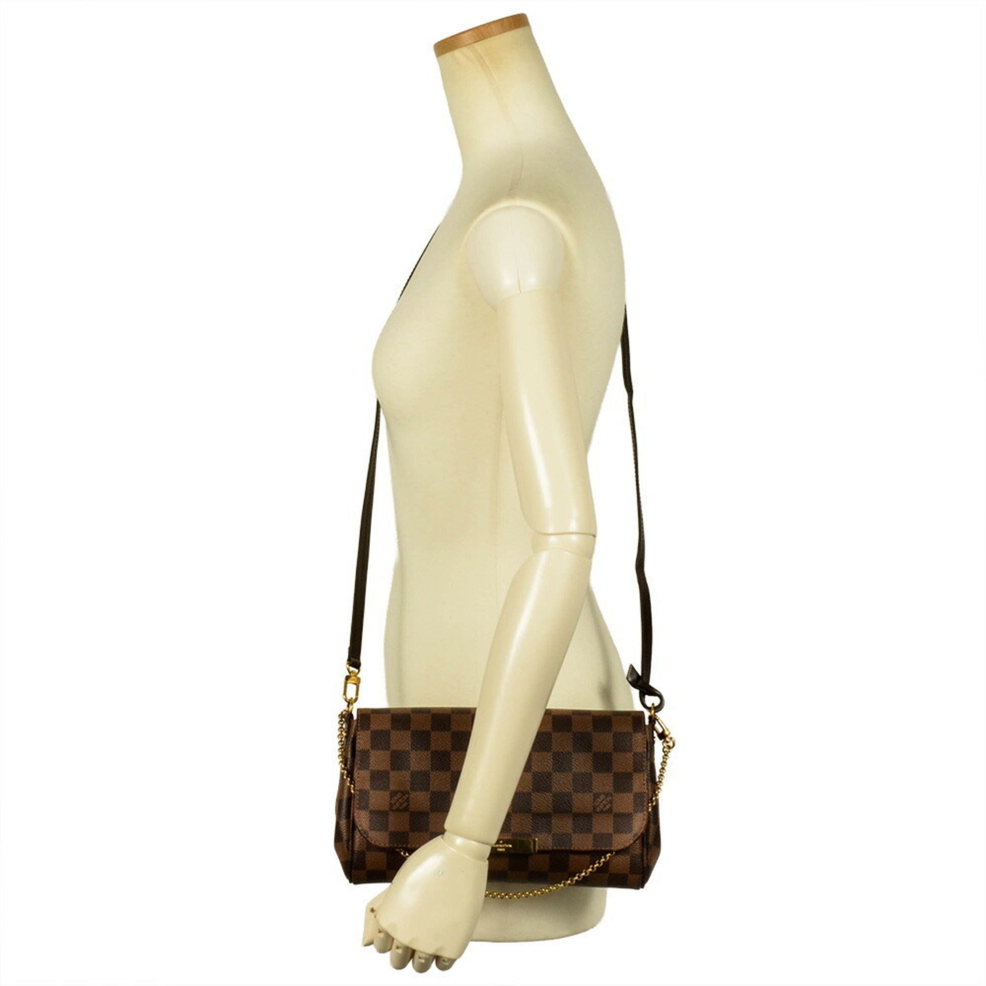 Louis Vuitton Damier Damier Canvas Ebene Leather Shoulder Bag