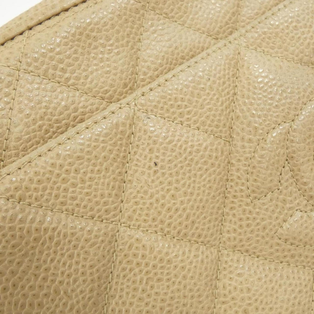 Chanel Beige Grained Calfskin Shoulder Bag