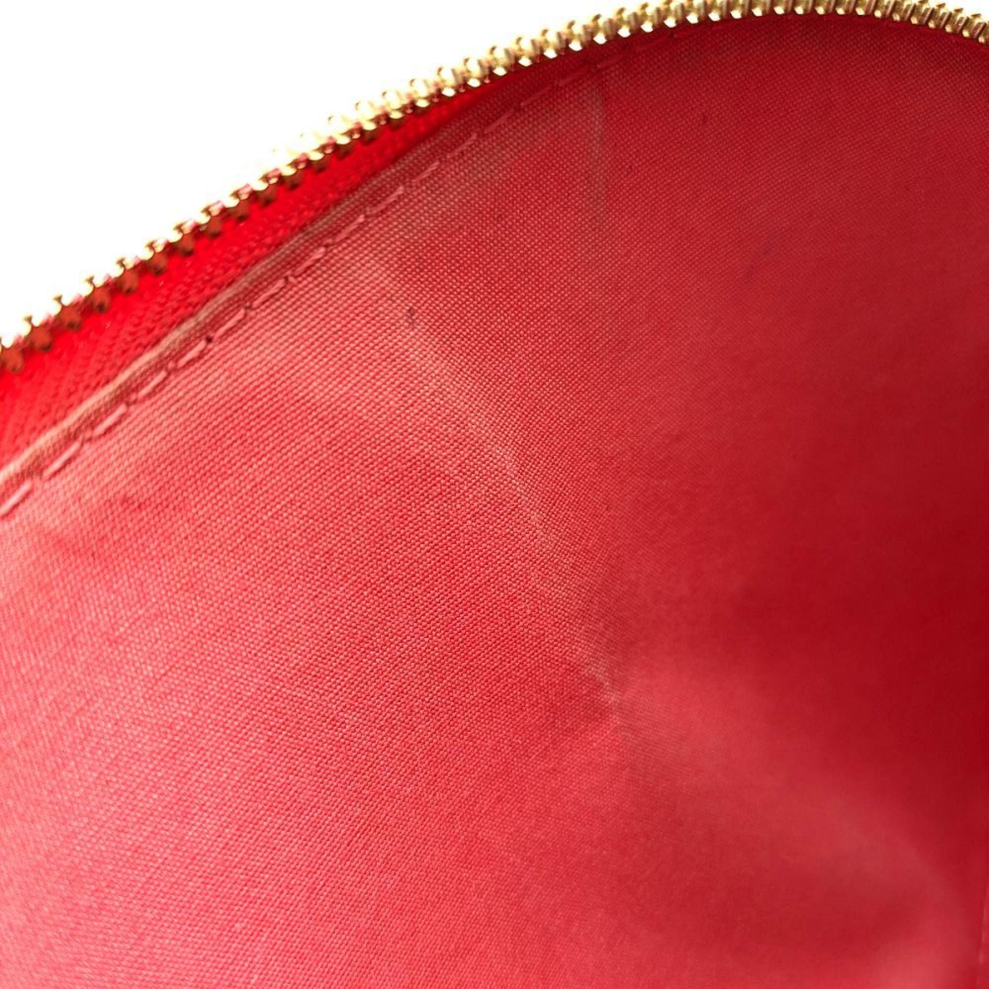 Louis Vuitton Rose Litchi Patent Leather Handbag