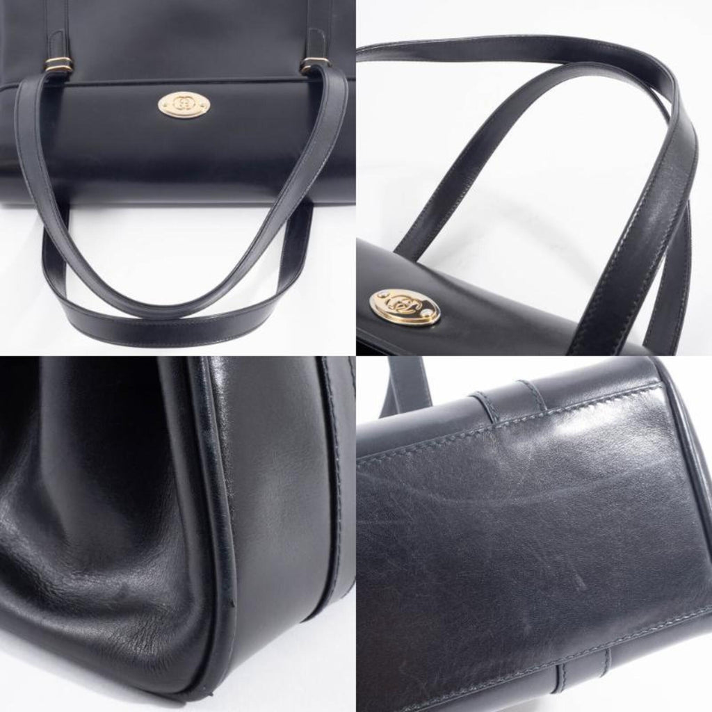 Gucci Black Leather Shoulder Bag Tote Bag (Pre-Owned)