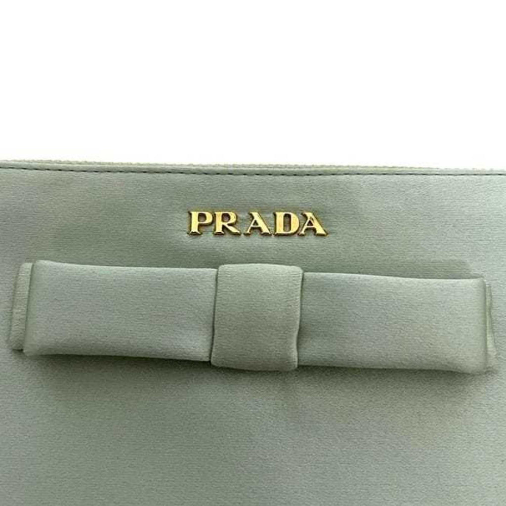 Prada Light Green Satin Pouch