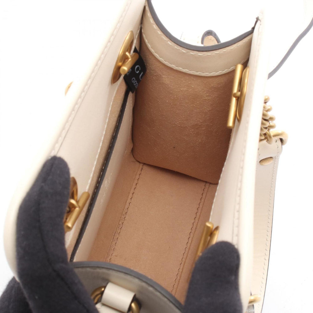Gucci Gg Marmont White Leather Handbag (Pre-Owned)