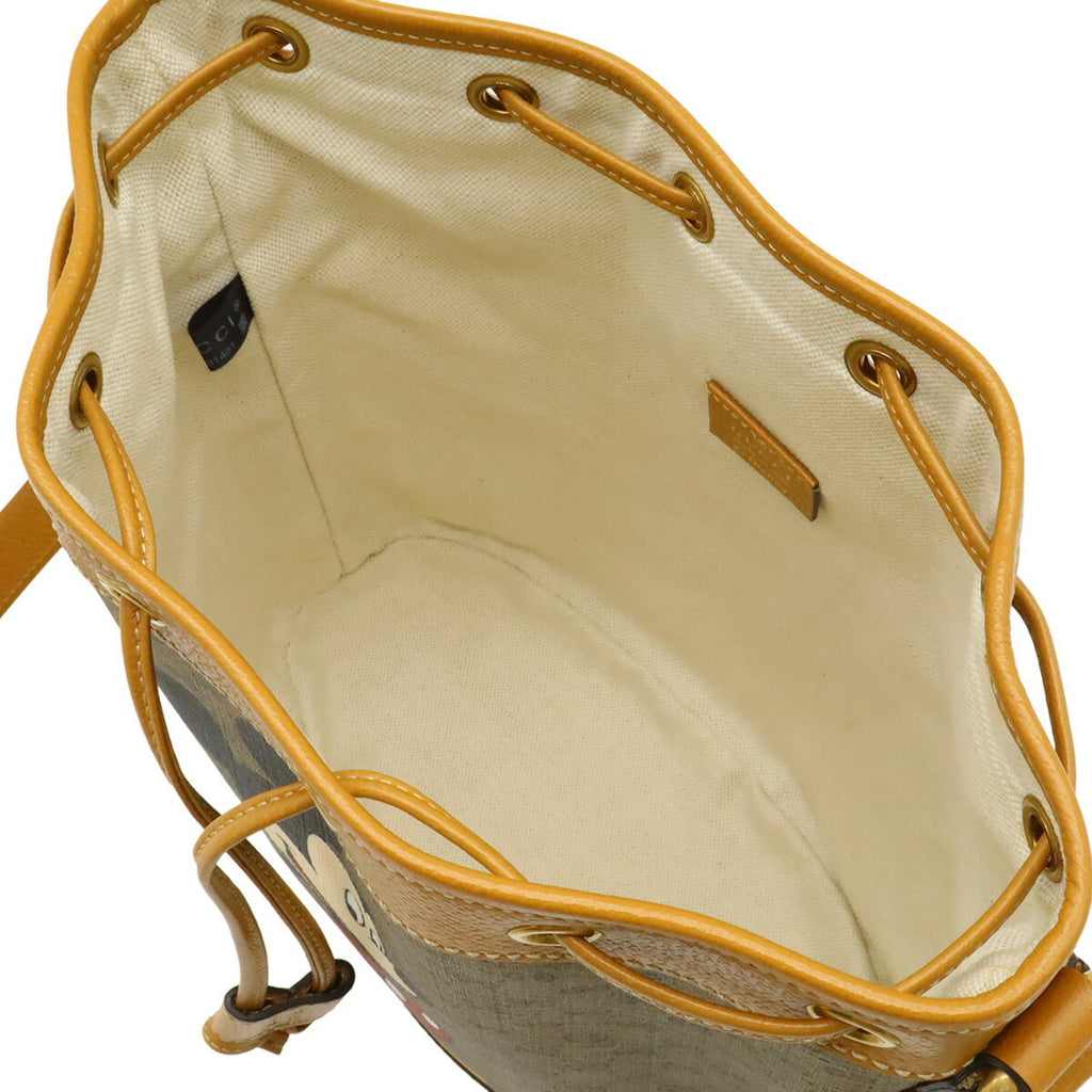 Gucci Beige Light Brown Coated Canvas Leather Shoulder Bag (Pre-Owned)