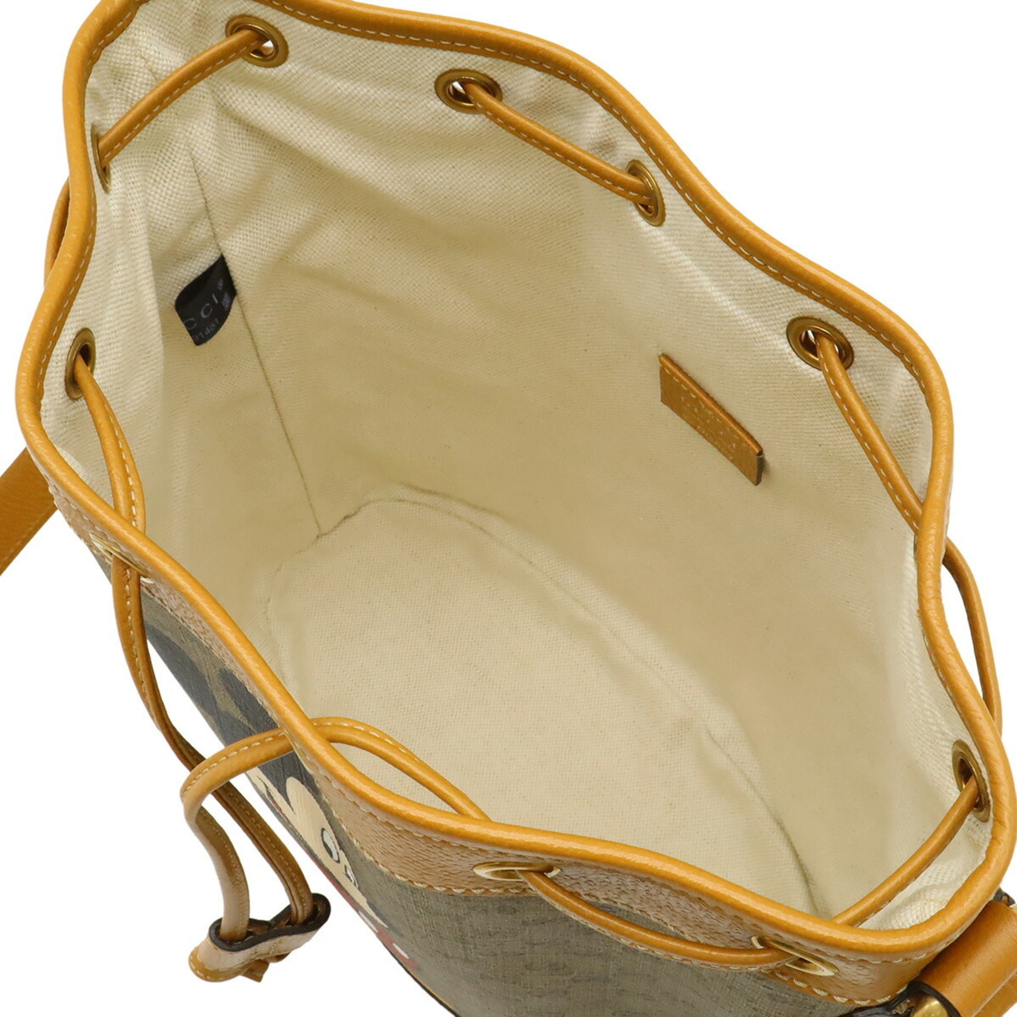 Gucci Beige Light Brown Coated Canvas Leather Shoulder Bag (Pre-Owned)