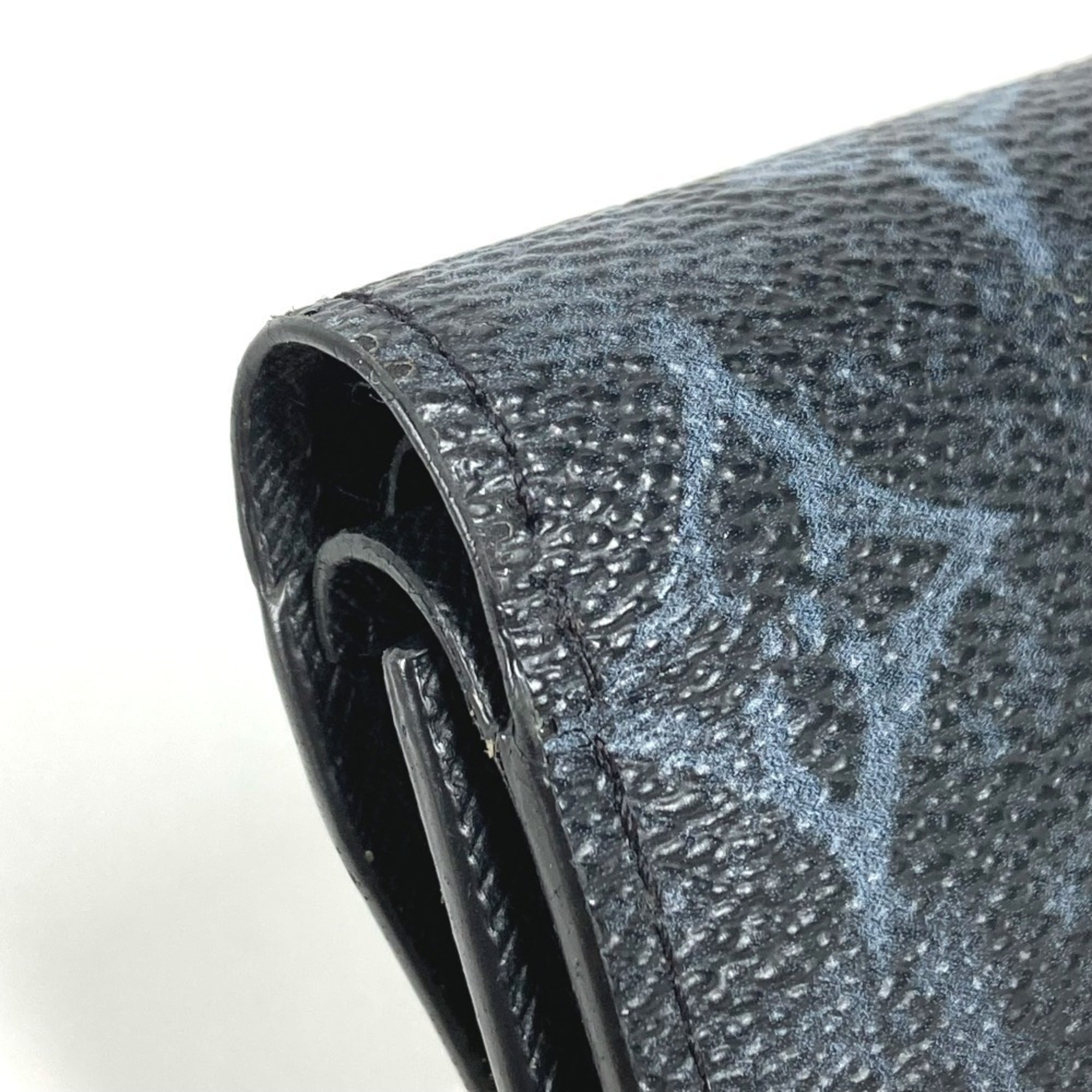 Louis Vuitton Navy Leather Chain/Shoulder Wallet