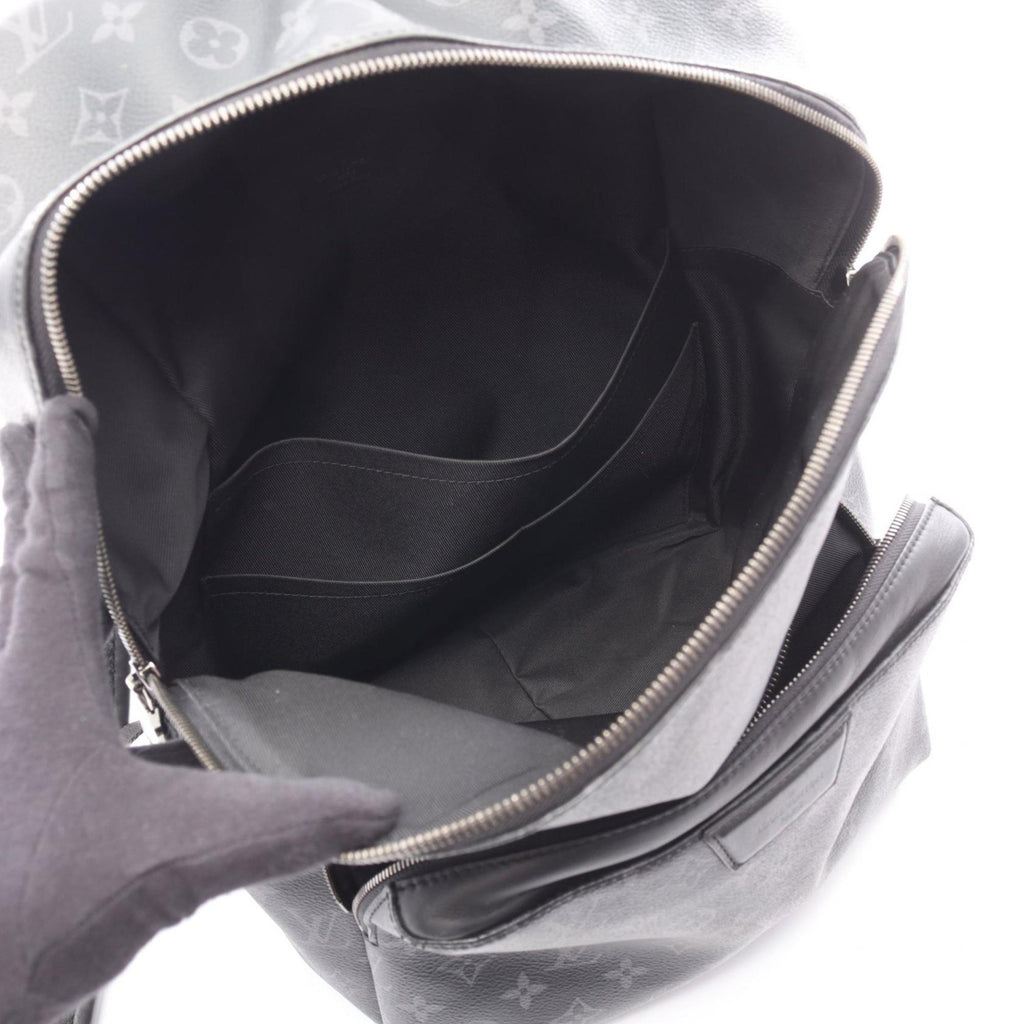 Louis Vuitton Black Coated Canvas Leather Backpack Handbag