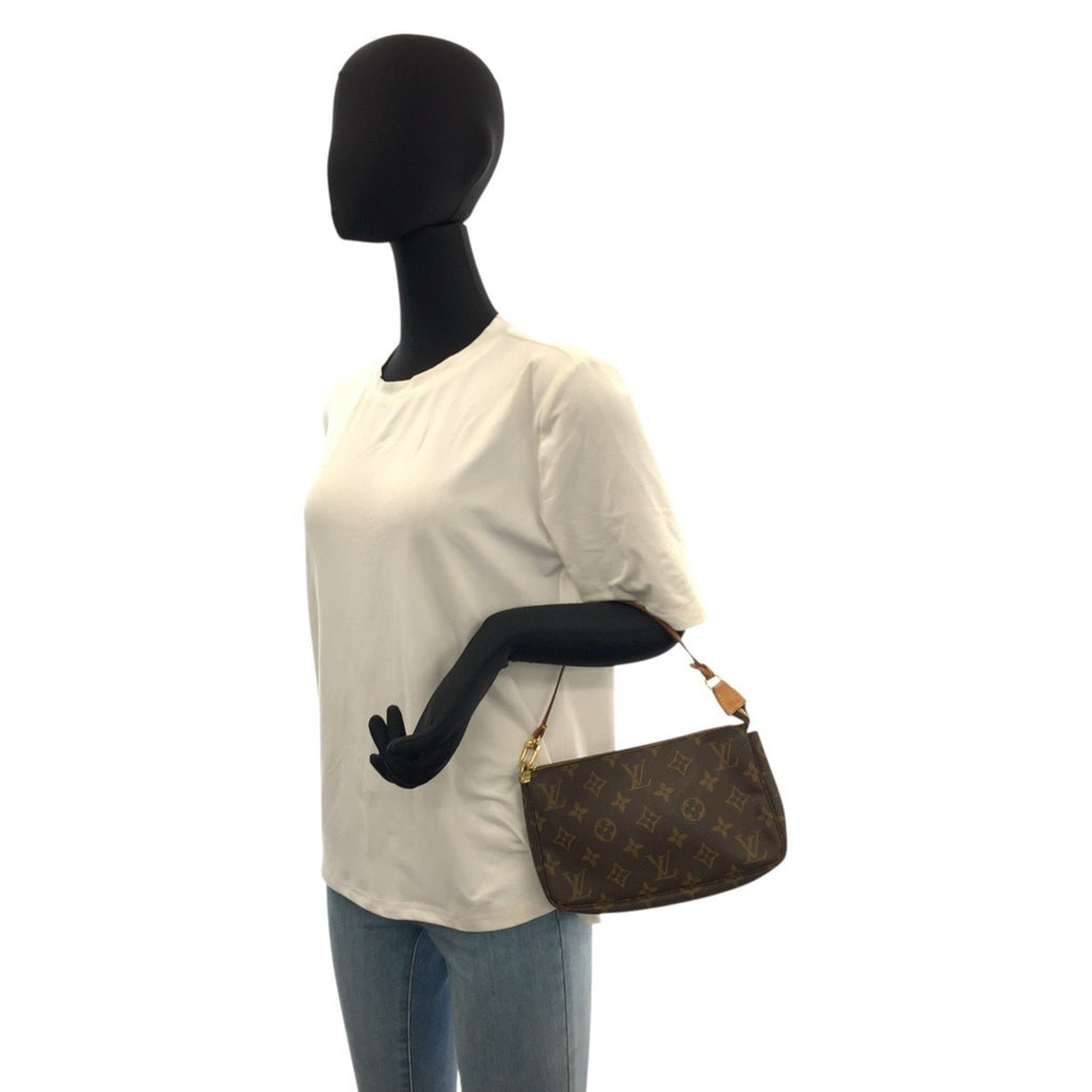 Louis Vuitton Brown Pvc Leather Handbag Pochette Pouch