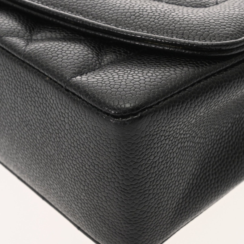 Chanel Black Grained Calfskin Shoulder Bag